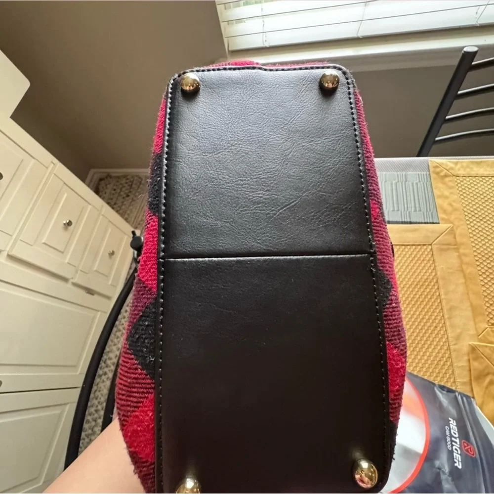 Talbots Red and Black Plaid Shoulder Bag - Picture 4 of 5